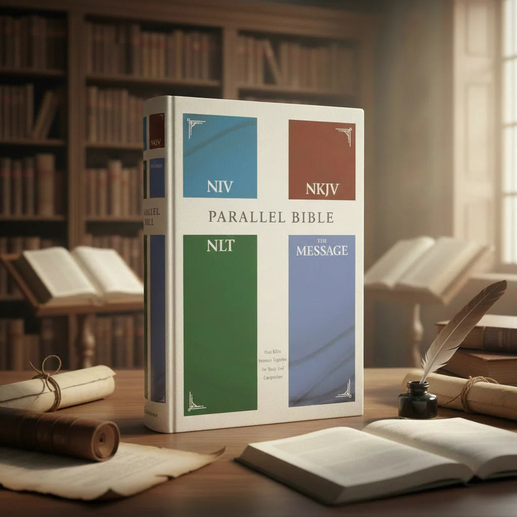 NIV, NKJV, NLT, The Message Parallel Bible (50% OFF)